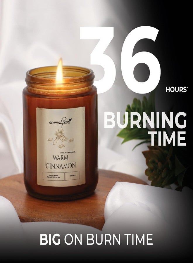 Aromahpure Premium Black Screw Jar Candle | Cinnamon Scented Candle | 100% Soy Wax, Smokeless Candle | Pack of 1 | Long Lasting Aroma Candles| Scented Candles for Home Decor, IFRA Certified - Image 5